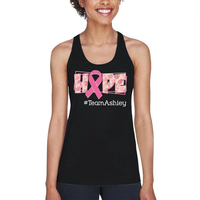 Hope Team Name Custom Breast Cancer Awareness Women's Racerback Tank