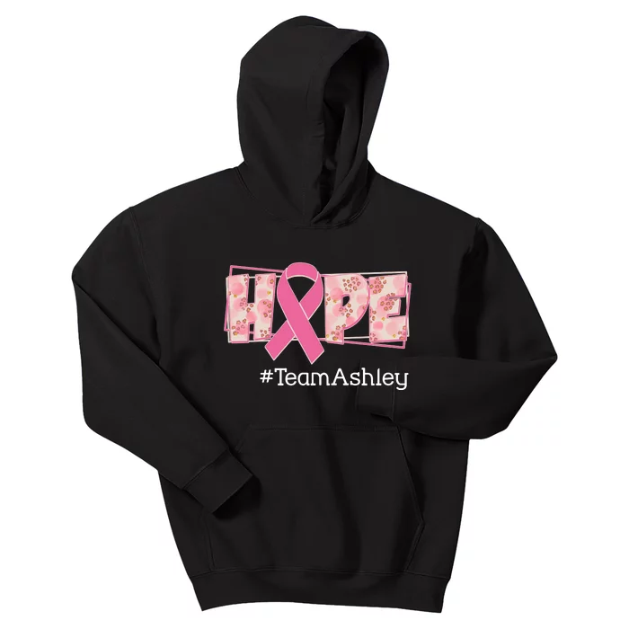 Hope Team Name Custom Breast Cancer Awareness Kids Hoodie