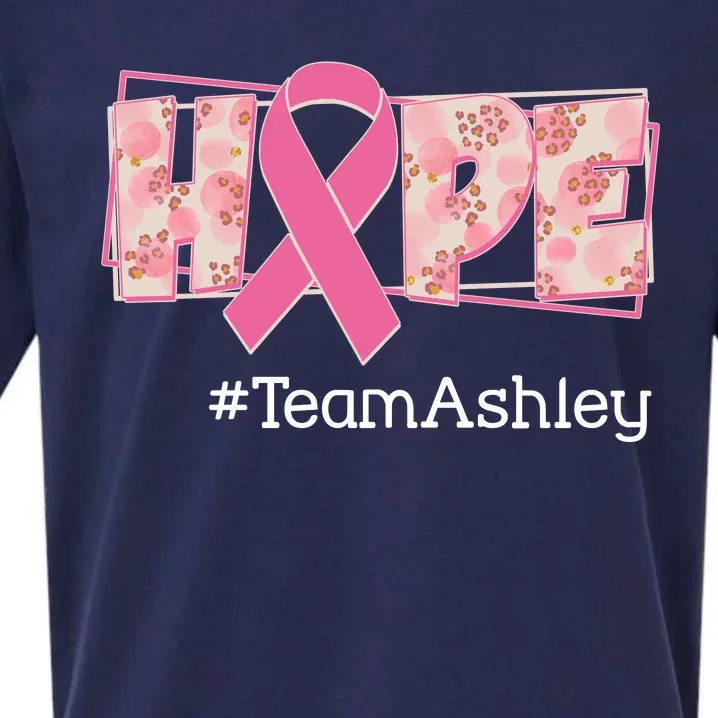 Hope Team Name Custom Breast Cancer Awareness Sueded Cloud Jersey T-Shirt