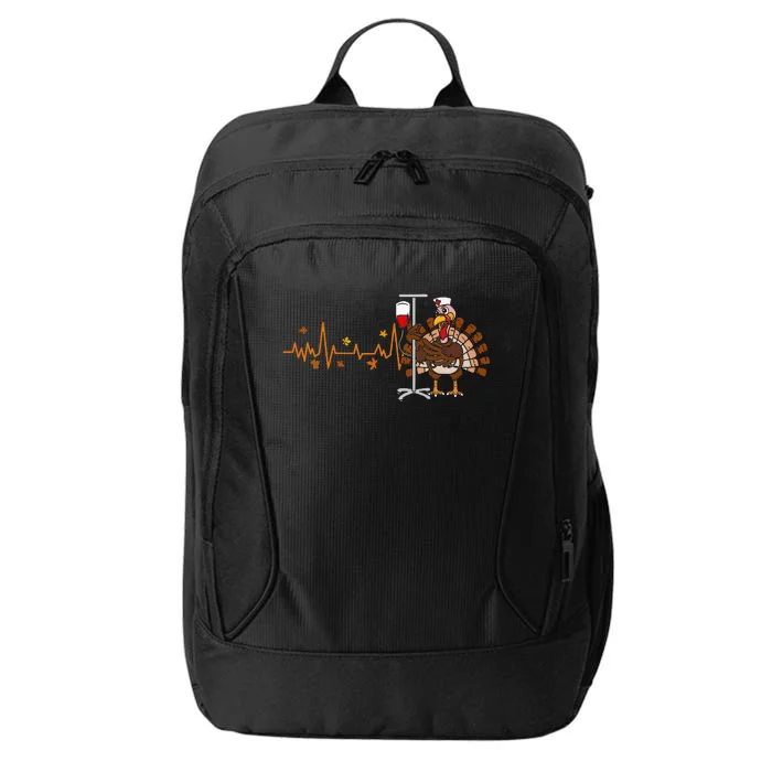 Heartbeat Turkey Nurse Thanksgiving Scrub City Backpack