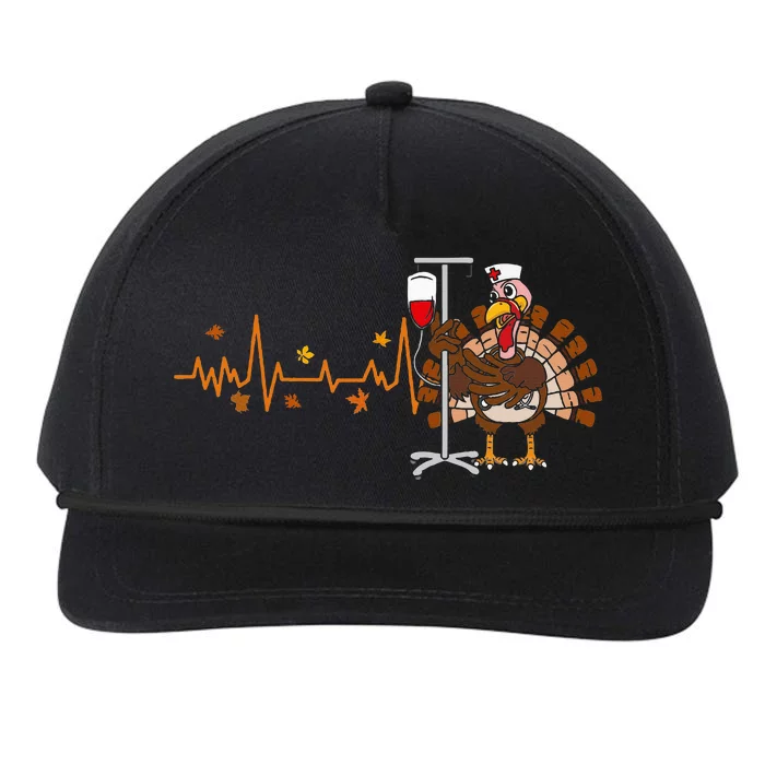 Heartbeat Turkey Nurse Thanksgiving  Fall RN ICU ER Snapback Five-Panel Rope Hat