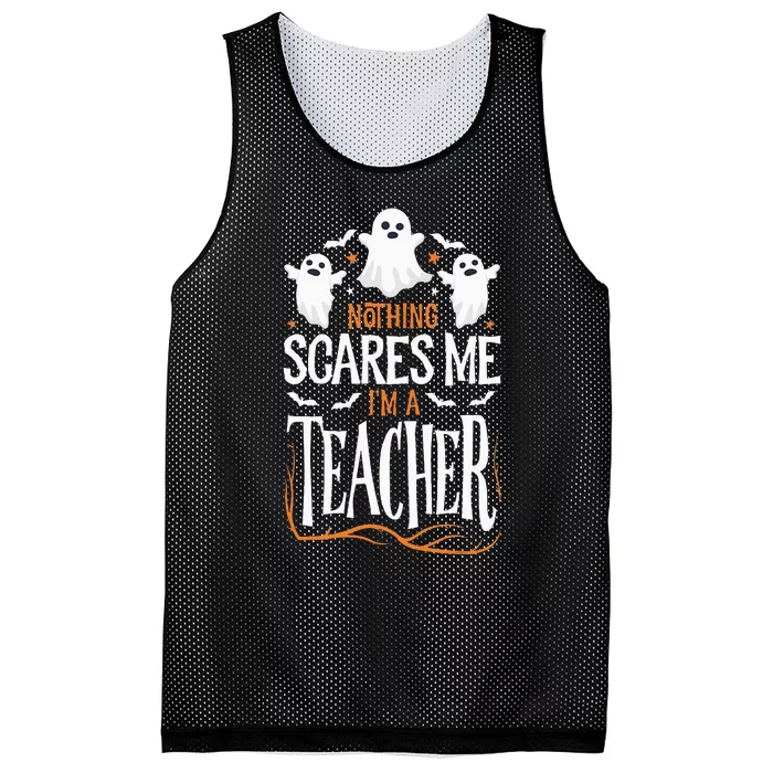 Halloween Teacher Nothing Scares Me Funny Teachers Mesh Reversible Basketball Jersey Tank