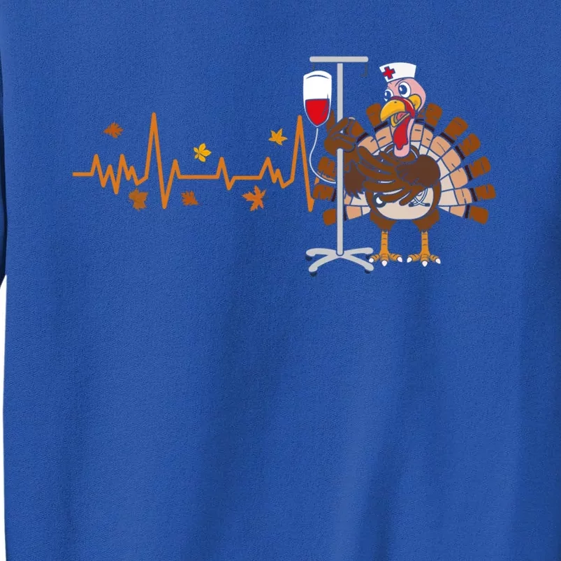 Heartbeat Turkey Nurse Thanksgiving Scrub Top With Graphic Design Great Gift Sweatshirt