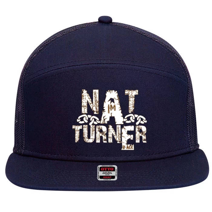 Historically Tee Nat Turner Cute Gift Blue Small 7 Panel Mesh Trucker Snapback Hat