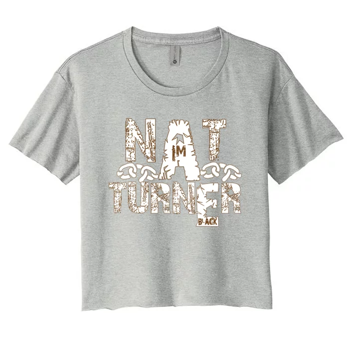 Historically Tee Nat Turner Cute Gift Blue Small Women's Crop Top Tee