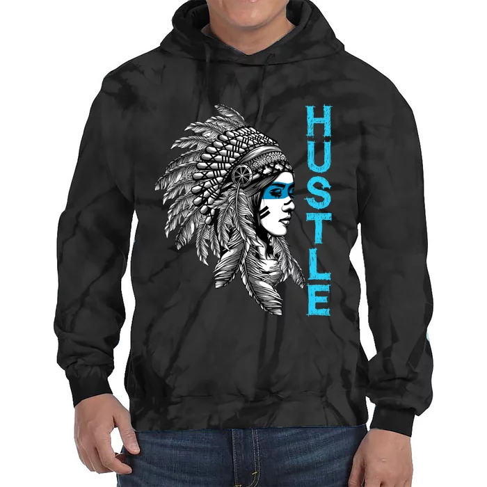 Hustle Tee Native American Indian Girl Rap Lover Christmas Tie Dye Hoodie