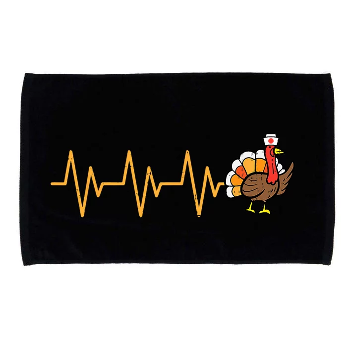 Heartbeat Turkey Nurse Thanksgiving Scrub Top Fall Rn Icu Er Meaningful Gift Microfiber Hand Towel