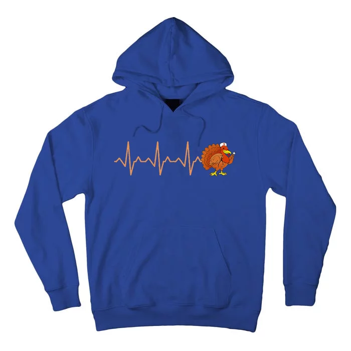 Heartbeat Turkey Nurse Thanksgiving Tall Hoodie