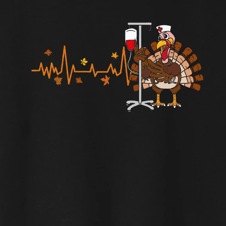 Heartbeat Turkey Nurse Thanksgiving Scrub Top Fall Rn Icu Er Women's Crop Top Tee