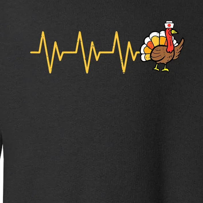 Heartbeat Turkey Nurse Thanksgiving Scrub Top Fall RN ICU ER Toddler Sweatshirt