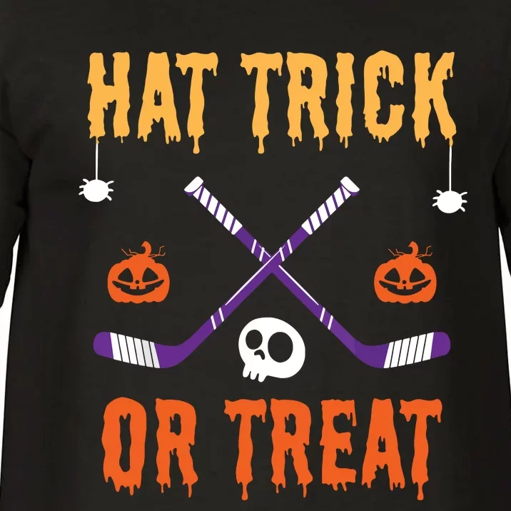 Hat Trick Or Treat Funny Hockey Halloween Costume Boy Comfort Colors T-Shirt