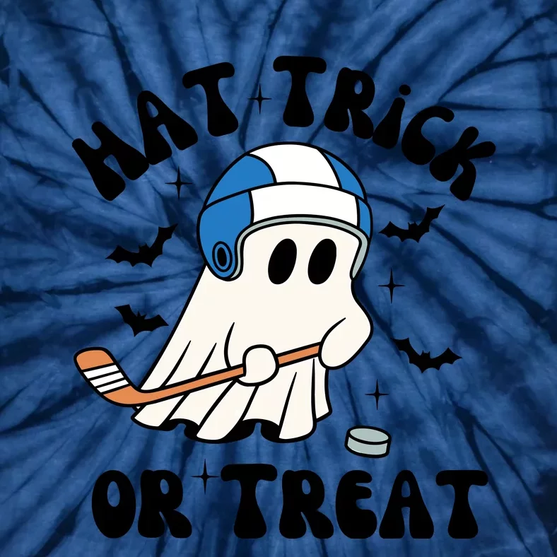 Hat Trick Or Treat Hilarious Hockey Halloween Family Tie-Dye T-Shirt