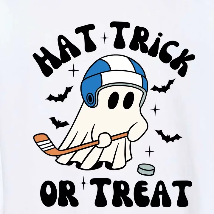 Hat Trick Or Treat Hilarious Hockey Halloween Family Garment-Dyed Sweatshirt