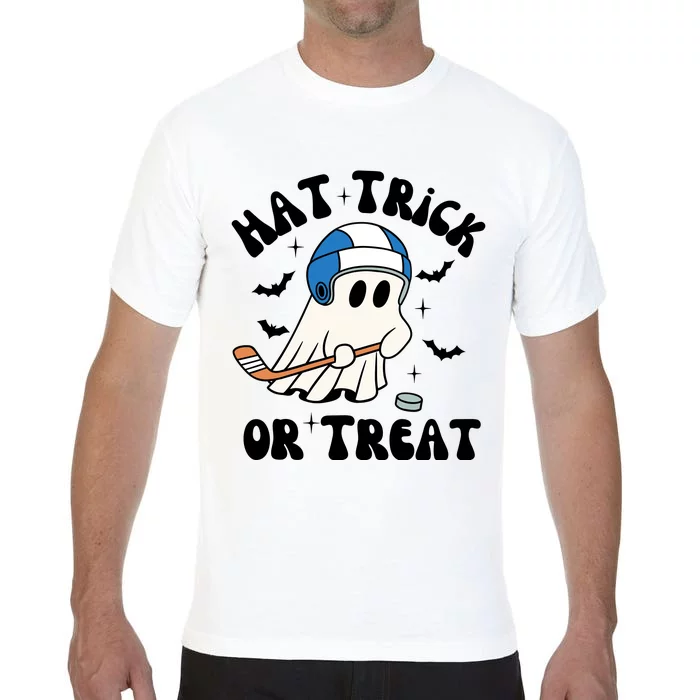 Hat Trick Or Treat Hilarious Hockey Halloween Family Comfort Colors T-Shirt