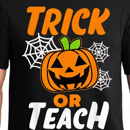 Halloween Trick or Teach Pumpkin Teacher Pajama Set