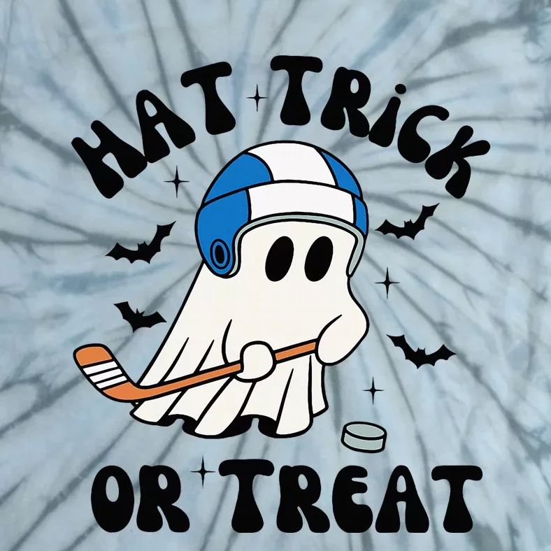 Hat Trick Or Treat Hilarious Hockey Halloween Family Tie-Dye T-Shirt