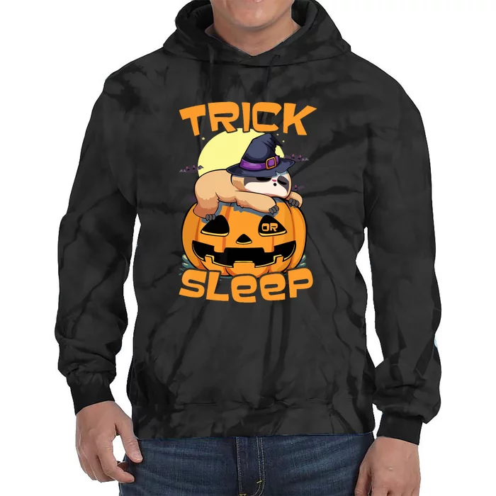 Halloween Trick Or Sleep Funny Sloth Gift Tie Dye Hoodie