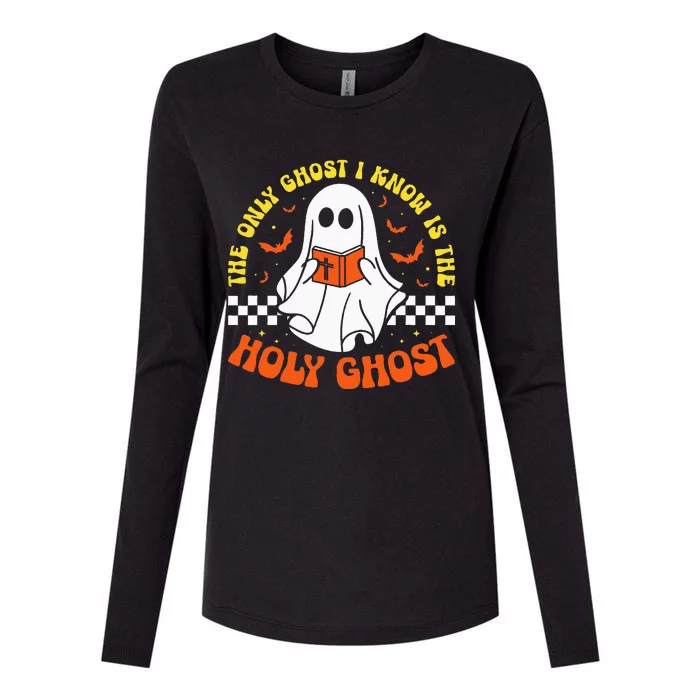 Halloween The Only Ghost I Know Is The Holy Ghost Christian Womens Cotton Relaxed Long Sleeve T-Shirt