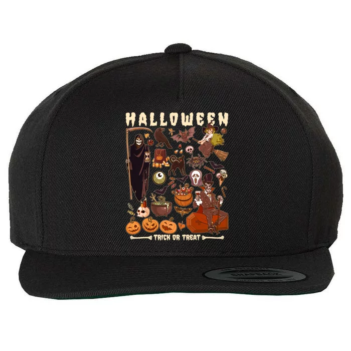 Halloween Trick Or Treat Wool Snapback Cap