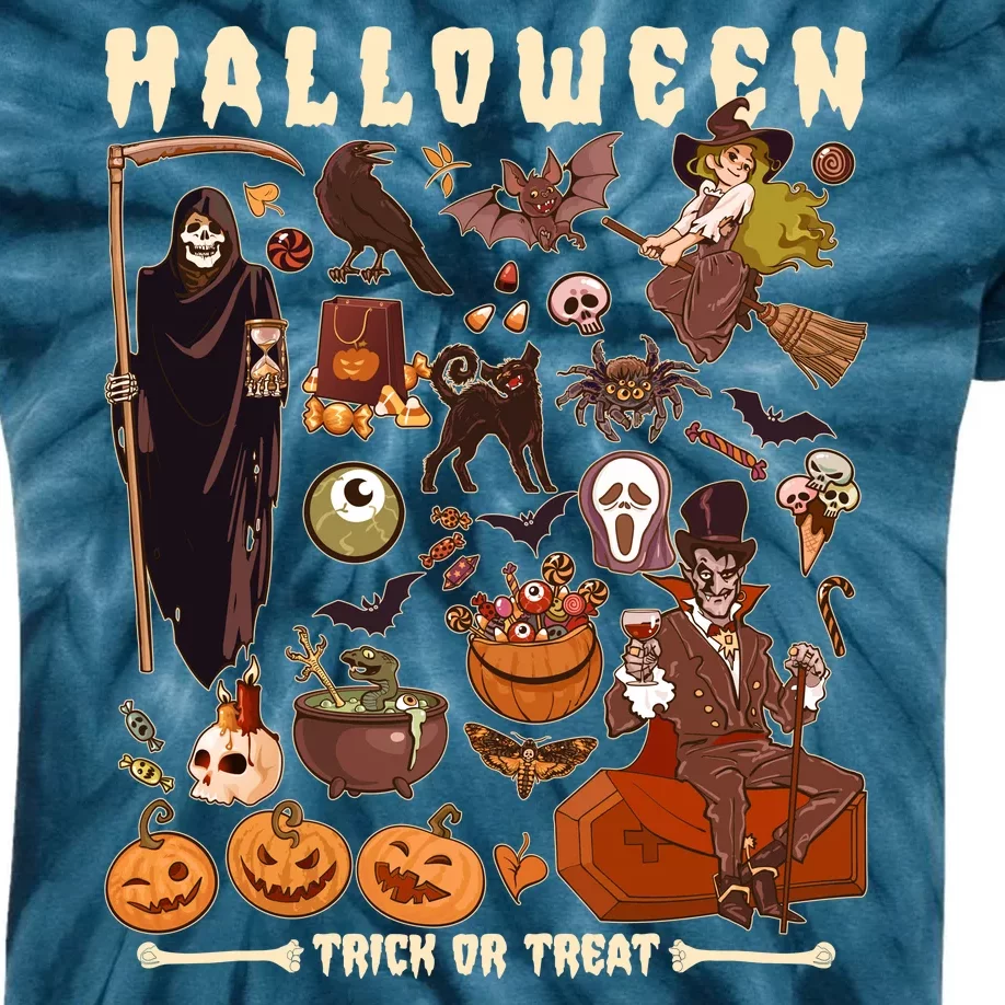 Halloween Trick Or Treat Kids Tie-Dye T-Shirt