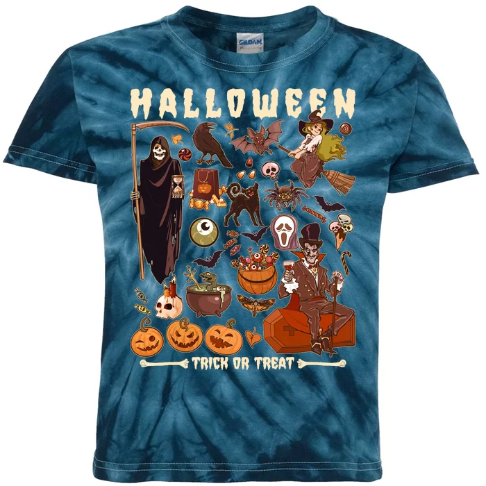 Halloween Trick Or Treat Kids Tie-Dye T-Shirt