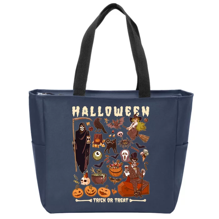 Halloween Trick Or Treat Zip Tote Bag