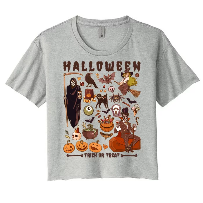 Halloween Trick Or Treat Women's Crop Top Tee