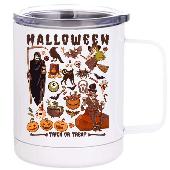 Halloween Trick Or Treat Front & Back 12oz Stainless Steel Tumbler Cup