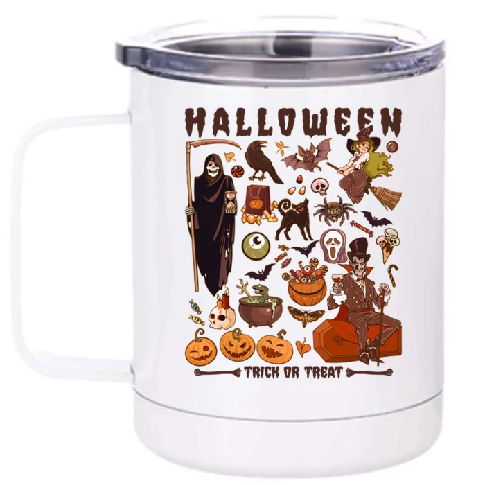 Halloween Trick Or Treat Front & Back 12oz Stainless Steel Tumbler Cup