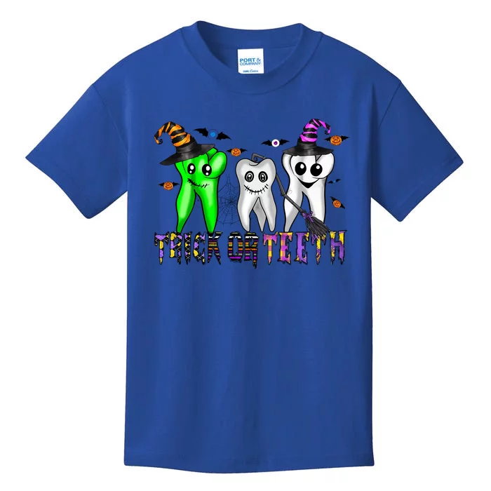 Halloween Trick Or Teeth Dentist Teeth Witch Dental Life Gift Kids T-Shirt