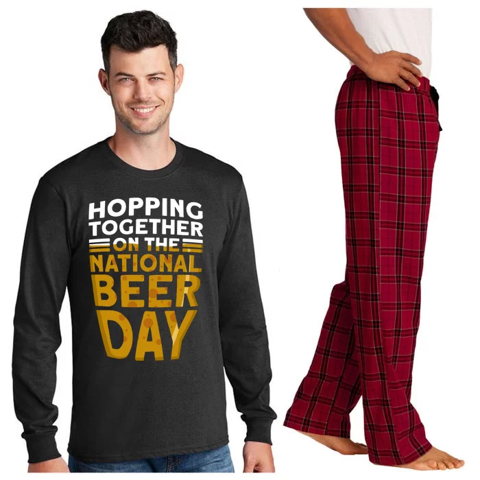 Hopping Together On The National Beer Day Gift Beer Day Beer Meaningful Gift Long Sleeve Pajama Set