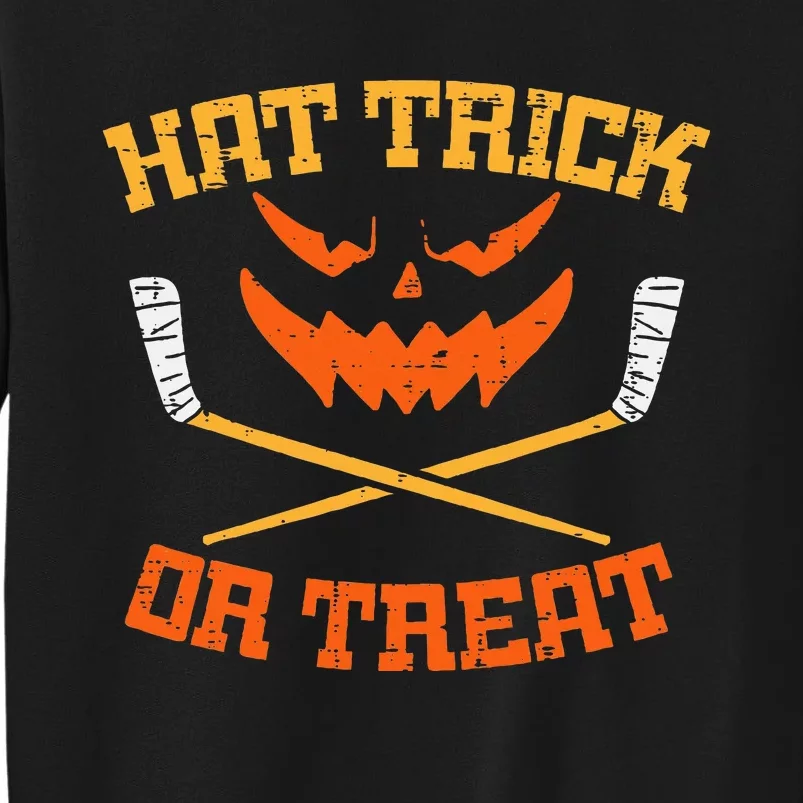 Hat Trick Or Treat Ice Hockey Halloween Player Coach Tall Sweatshirt