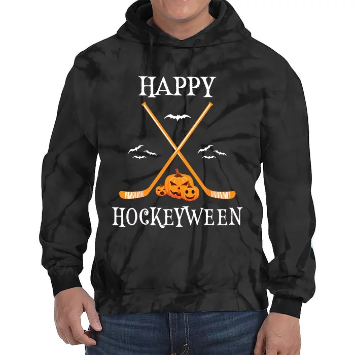 Hat Trick Or Treat Funny Hockey Halloween Costume Boyshat Trick Or Treat Fu Tie Dye Hoodie