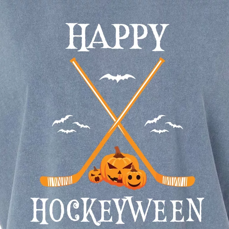 Hat Trick Or Treat Funny Hockey Halloween Costume Boyshat Trick Or Treat Fu Garment-Dyed Women's Muscle Tee