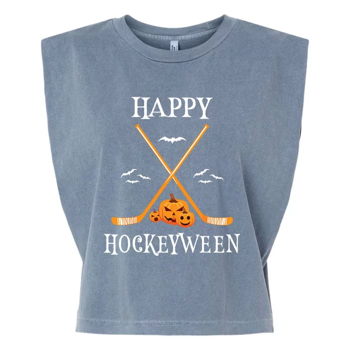 Hat Trick Or Treat Funny Hockey Halloween Costume Boyshat Trick Or Treat Fu Garment-Dyed Women's Muscle Tee