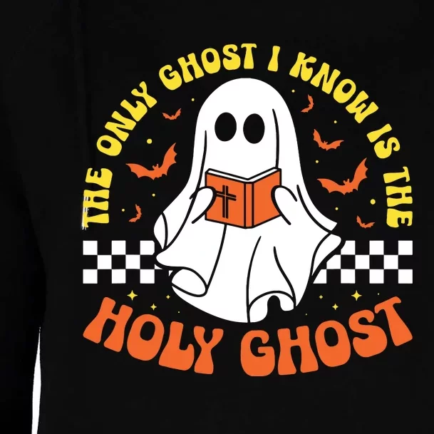 Halloween The Only Ghost I Know Is The Holy Ghost Christian Womens Funnel Neck Pullover Hood