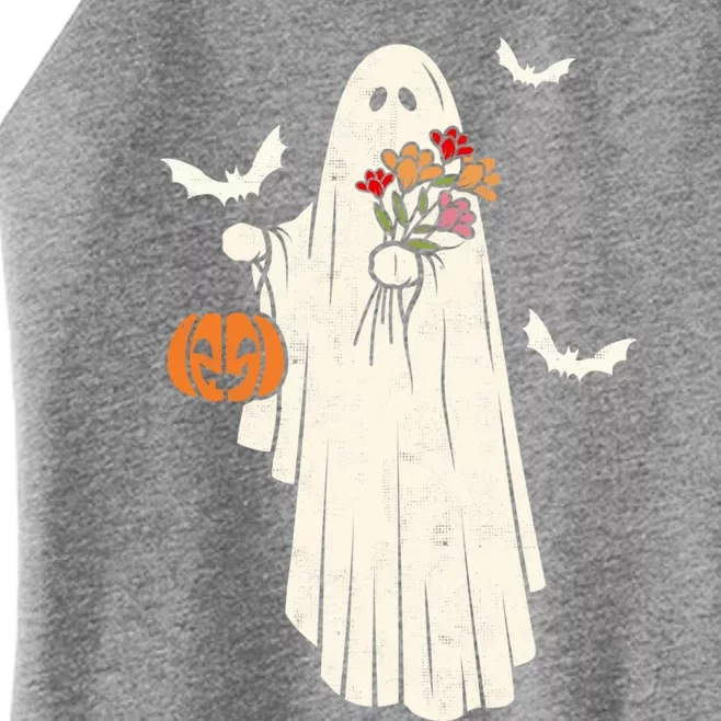 Halloween Trick Or Treat Scary Ghost Spooky Season Retro Gift Women’s Perfect Tri Rocker Tank