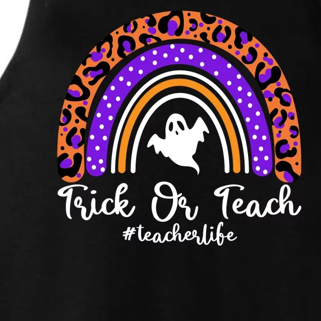 Halloween Trick Or Teach #Teacher Life Ladies Tri-Blend Wicking Tank