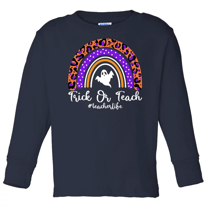 Halloween Trick Or Teach #Teacher Life Toddler Long Sleeve Shirt