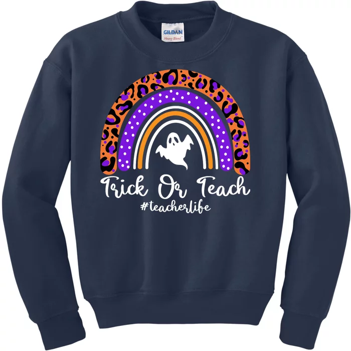 Halloween Trick Or Teach #Teacher Life Kids Sweatshirt