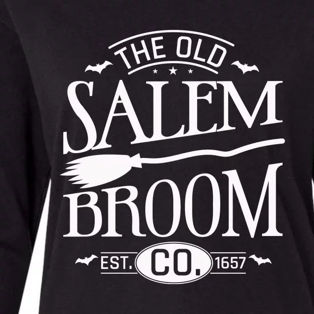 Halloween The Old Salem Broom Halloween Day Womens Cotton Relaxed Long Sleeve T-Shirt