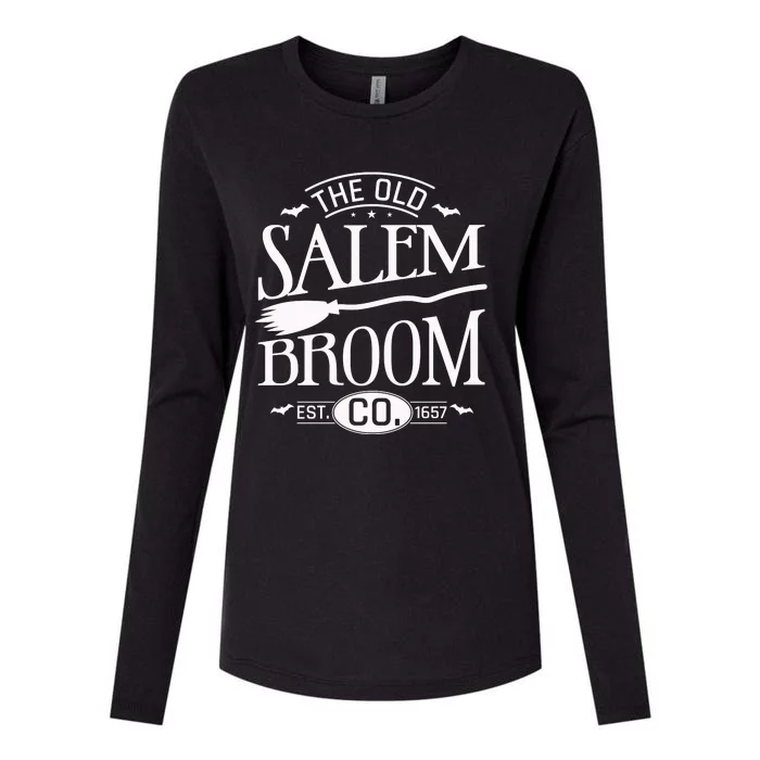 Halloween The Old Salem Broom Halloween Day Womens Cotton Relaxed Long Sleeve T-Shirt