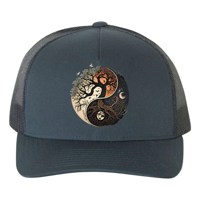 Harmonious  Tree of Life Yin Yang Yupoong Adult 5-Panel Trucker Hat