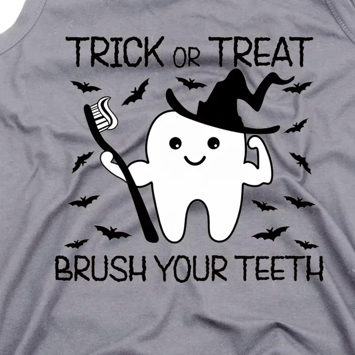 Halloween Trick Or Treat Brush Your Teeth Spooky Dentist Gift Tank Top