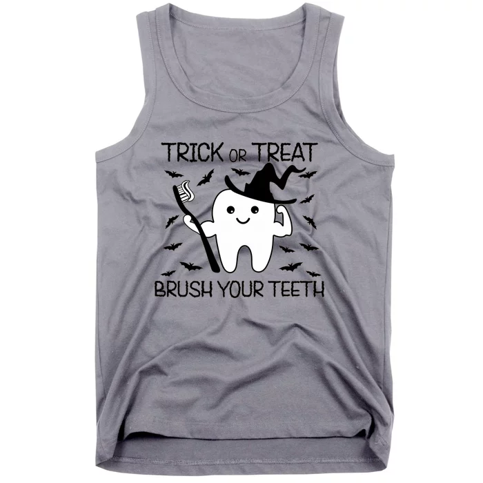 Halloween Trick Or Treat Brush Your Teeth Spooky Dentist Gift Tank Top