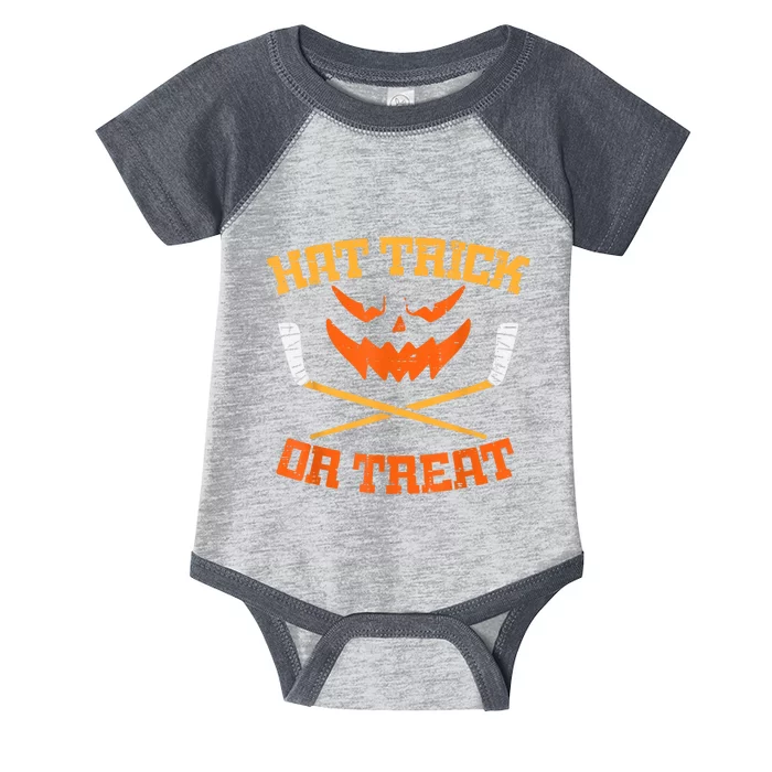 Hat Trick Or Treat Ice Hockey Halloween Boy Player Coach Infant Baby Jersey Bodysuit