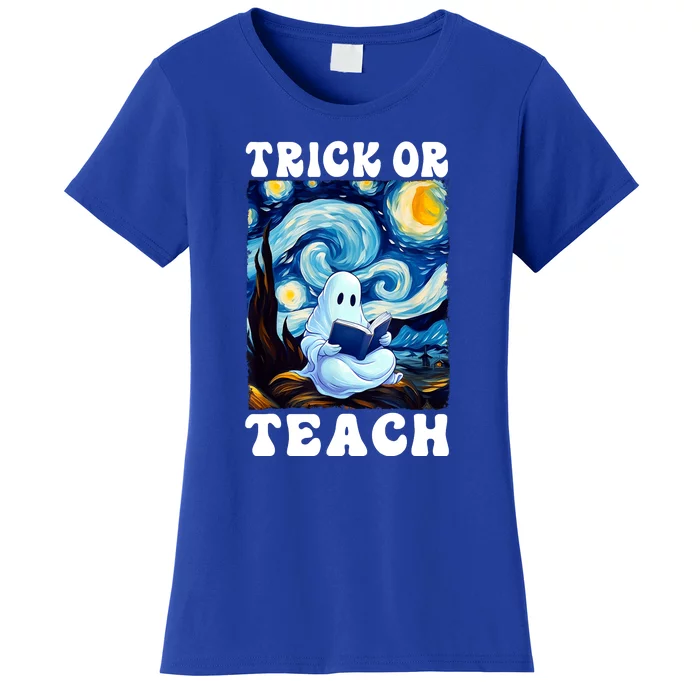 Halloween Trick Or Teach Funny Ghost Teacher Gift Women's T-Shirt