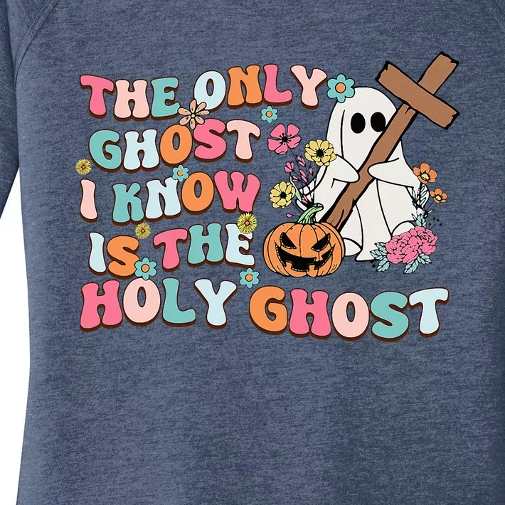 Halloween The Only Ghost I Know Is The Holy Ghost Christian Women's Perfect Tri Tunic Long Sleeve Shirt