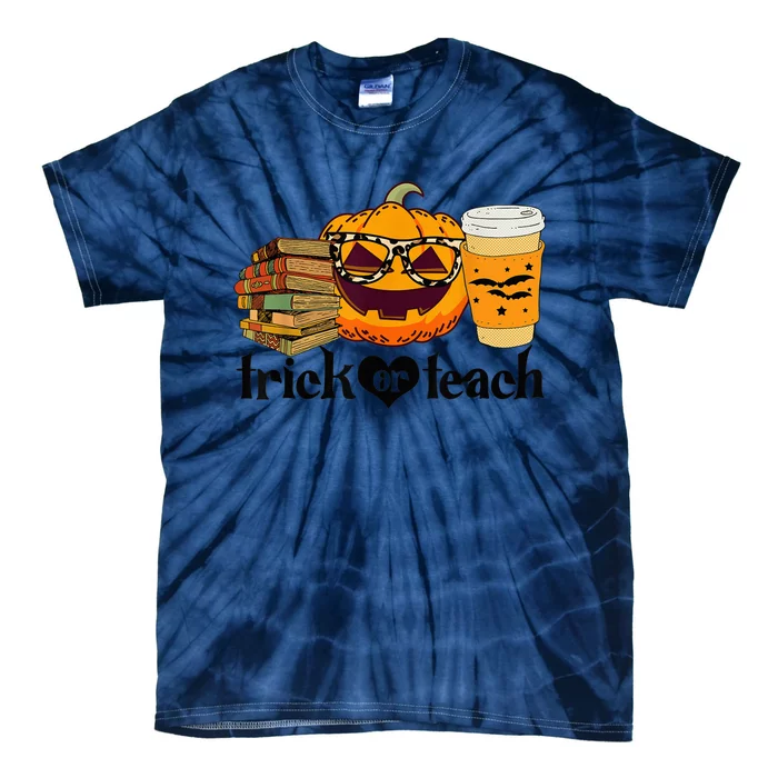 Halloween Trick Or Teach Pumpkin Funny Teacher Halloween Tie-Dye T-Shirt