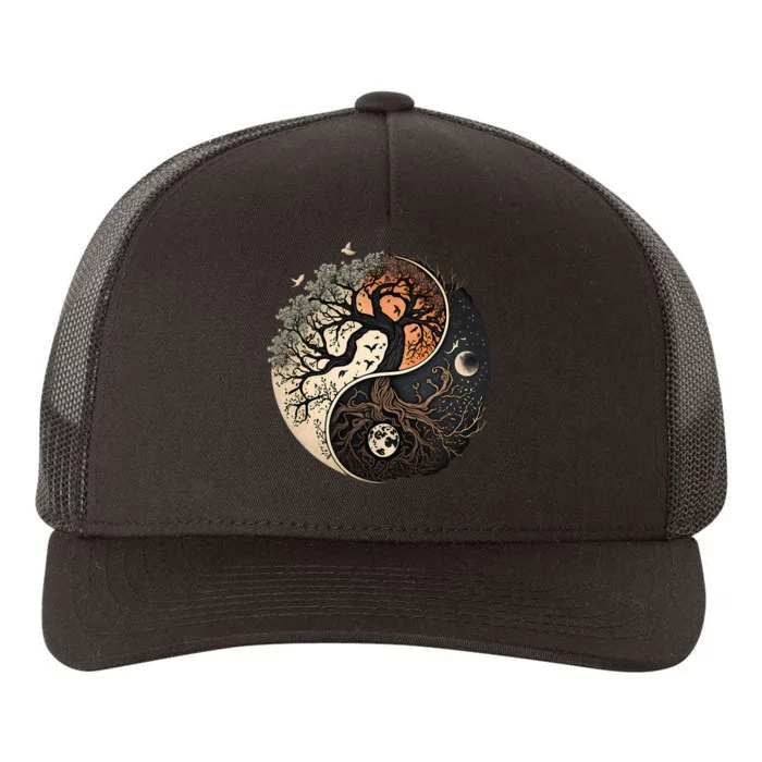 Harmonious Tree Of Life Yin Yang Yupoong Adult 5-Panel Trucker Hat